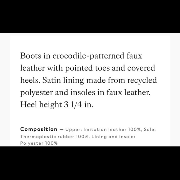 NWOT H&M Crocodile Patterned Faux Leather Boots 36 - Picture 8 of 10